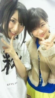 caghaunt: SKE48-NMB48: Takayanagi Akane and Tanigawa Airi (NMB). An ikemen from NMB, I suppose…? 