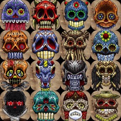 jobyc:  Sugar Skulls v2 #skull #dayofthedead