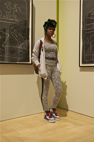 This is Sade aka Booga Suga. She was spotted at the Keith Haring exhibition at the Brooklyn Museum. 