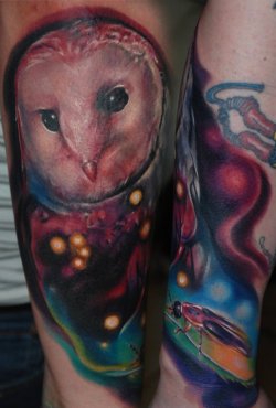 fuckyeahqualitytattoos:  owl by Kyle Cotterman