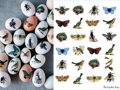 DIY Free Vintage Spring Printable to go with Country Living’s Tattoo Paper Eggs. The Graphics 