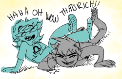 i like to think that karkat and terezi privately have epic lol times. which would make it a lot easier to portray karkat&rsquo;s disappointment when she started hanging out with dave.