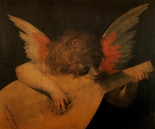 ponderful:Rosso Fiorentino (1494–1540), Musician Angel, circa 1520. Tempera on Wood.