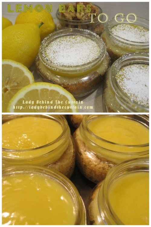 DIY Lemon Bars To Go. Bake in ½ pint Jars. I wish these had been posted at Christmas/holiday 