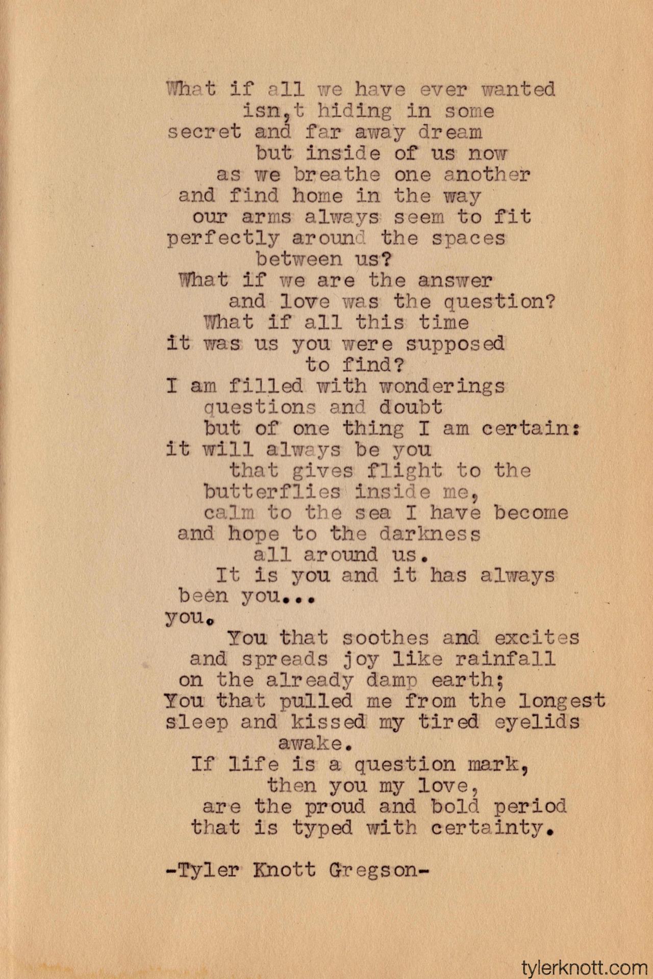 Tyler Knott Gregson — Typewriter Series #1 by Tyler Knott Gregson So...