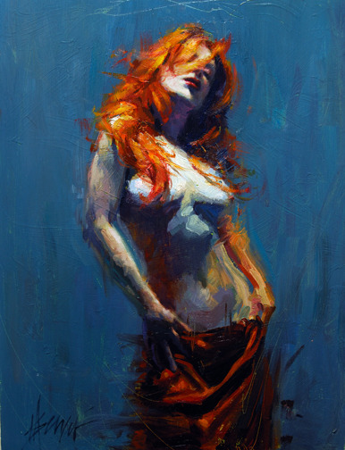 wolfdancer:  Fire (Oil on board) Copyright: 	Henry Asencio