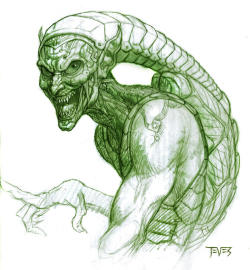 previousvisions:   Miles Teves Concept Art for The Green Goblin. (Spiderman 2000)  