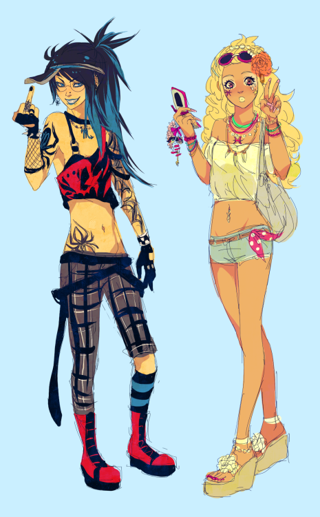 starexorcist:whimzu:visual kei vriska and gyaru feferi<______________>    What IS THIS??? SOMEONE ACTUALLY DRAWING GYARU FASHION PROPERLY???   but no these are really cool :U