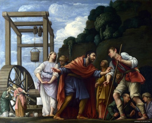 Rosso Fiorentino, Mosè difende le figlie di Jethro | Carlo Saraceni, Moses defending the daughters of Jethro