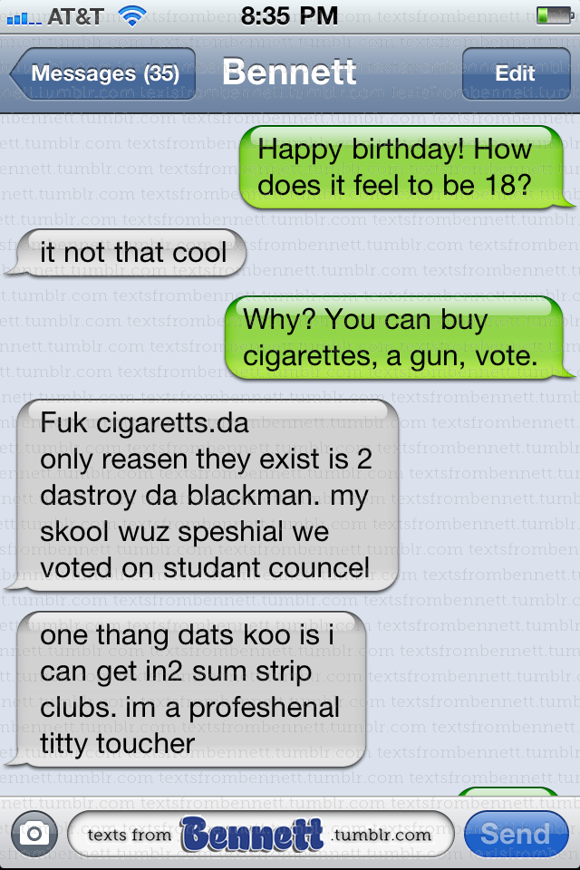 textsfrombennett:  Happy Birthday Bennett! 