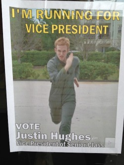 callmechaos:  staple-guns:  mrsgwilymowainherondale:  artemisroseshadow:  if this guy doesn’t win vice president there is something wrong with the world  He had me at Time Lord. I’m voting Justin Hughes. Are you?  that last one though  How could you