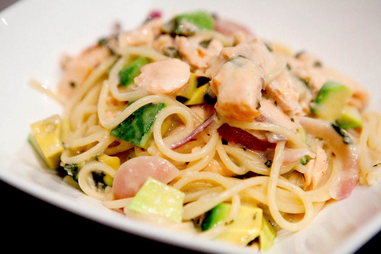 Salmon, Cilantro and Avocado Pasta I wouldn’t... | spork me