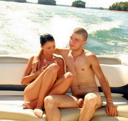 naktivated:  Nude couple chilling on a boat. 