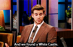 ohmellark:  Liam Hemsworth on his trip to White Castle with Josh Hutcherson (x)  Genius