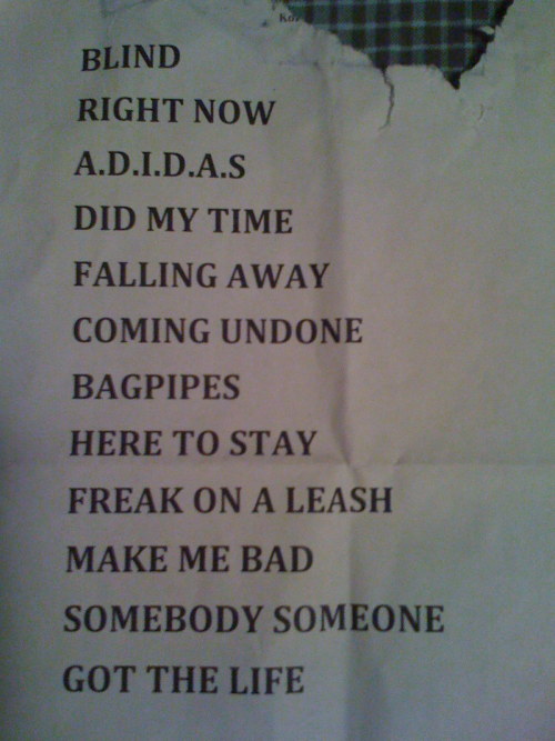 my KoRn setlist OKC porn pictures