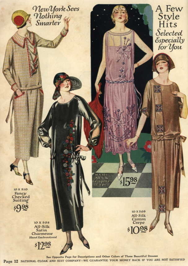 oldrags:  Day and evening dresses, 1924 US, The National Suit &amp; Cloak Co