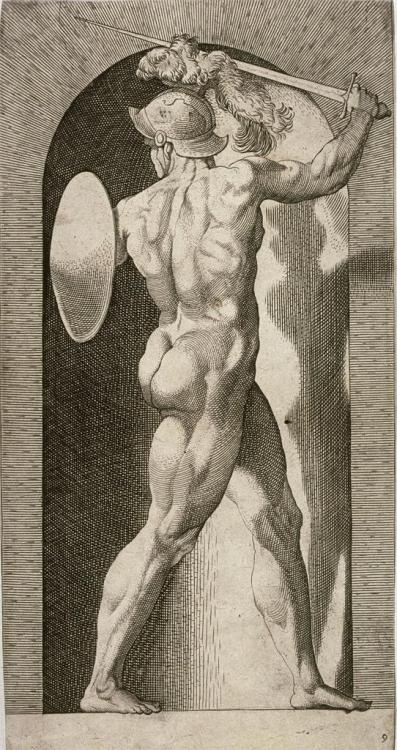necspenecmetu: Giovanni Jacopo Caraglio, Mars, pl. 9, from the series Mythological Gods and Goddesse