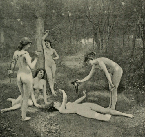 satyrsandnymphs:  Alexandre-Jacques Chantron - Les Nymphes s’amusent, 1901. 