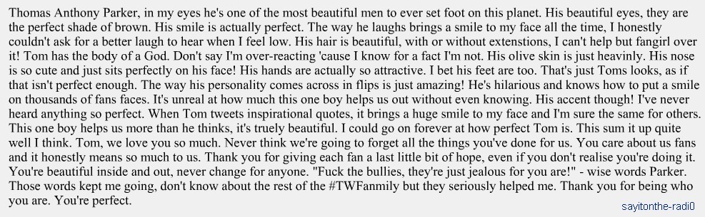 sayitonthe-radi0:  @TomTheWanted thank you for everything you’ve ever done for
