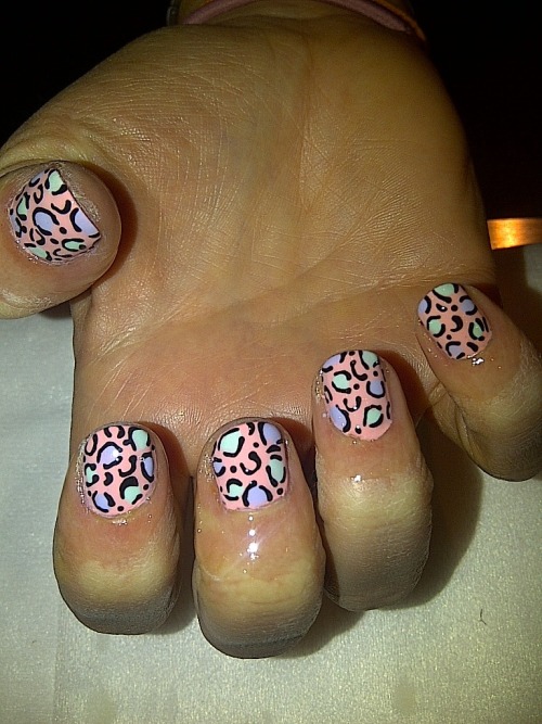 Easter leopard nails