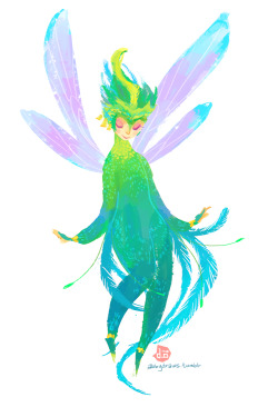 rufftoon:  A very lovely Tooth Fairy Has an illustrated book style and sensibility. abbydraws:  Tooth from Rise of the Guardians she’s the prettiest tooth fairy I have ever seen! also I’m not exactly sure how many pairs of wings she has  