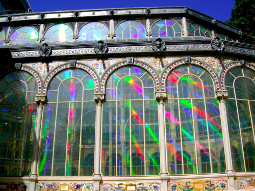 Kimsooja, To Breathe - Mirror Woman.  Installation at Palacio de Cristal in Madrid. 