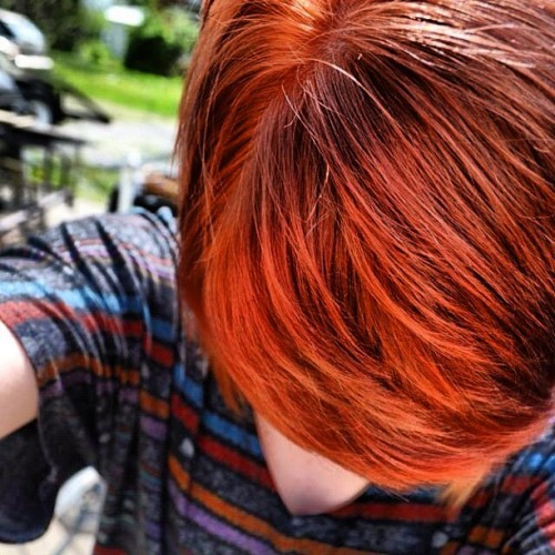 #red #haircolour #girl #outdoors #sun #iphoneography #instagram #ig #photography #like #unique  (Taken with instagram)