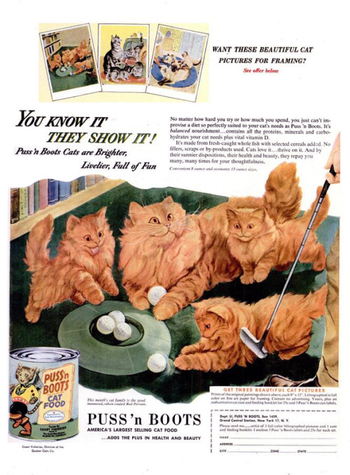 Puss &lsquo;n Boots Cat Food, 1953