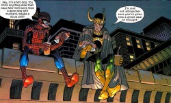 jasonturd-deactivated20130101:  That one time Spider-Man and Loki ate hot dogs together while discussing the fate of the world. (Amazing Spider-Man #504 (2004)) 