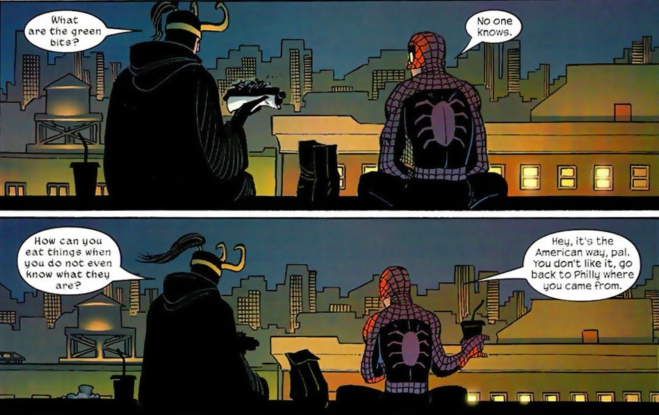 jasonturd-deactivated20130101:  That one time Spider-Man and Loki ate hot dogs together