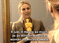  Charlize Practices Her Oscar Acceptance Speech 