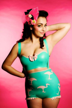 misshellcatmodel:  Model - Denise Valentine  Wearing my Flamingo two piece :) 