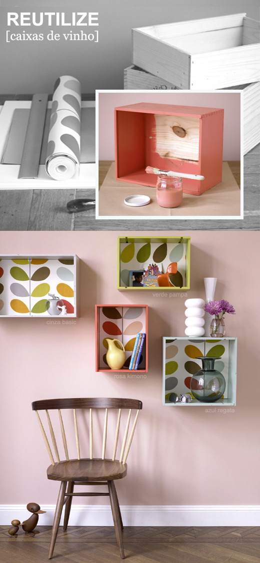 DIY Wine Box Shelves