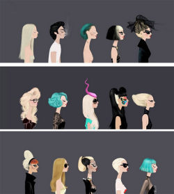 Ann-Walker:  The Different Faces Of Lady Gaga By Adrian Valencia. 