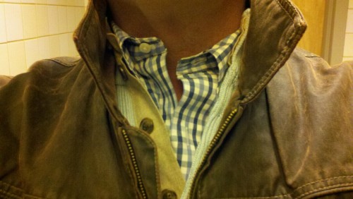 Brooks Brothers, three layers of Brooks Brothers that is. Who said Spring was here for good? Waxed L