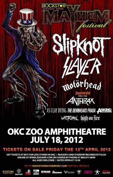 SlipKnoT is back! Presales this friday april 6th General on sale friday the 13th