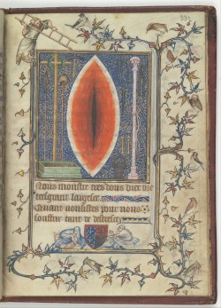 jahsonic:  In search of sexual symbolism in medieval art, I find Wound of Christ, Psalter and Prayer book of Bonne de Luxembourg (1345). &ldquo;… In this image, Christ’s wound is both seal and vagina …” —Constructing Medieval Sexuality. Yes.