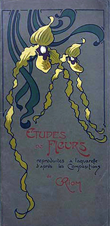 Rare French 1890s floral portfolio ‘Etudes de Fleurs’ by Riom. Source