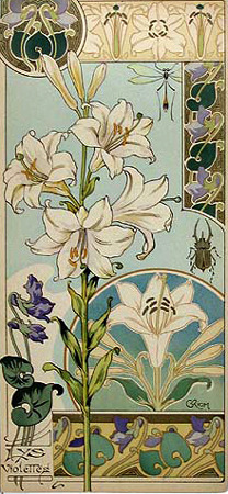 Rare French 1890s floral portfolio ‘Etudes de Fleurs’ by Riom. Source