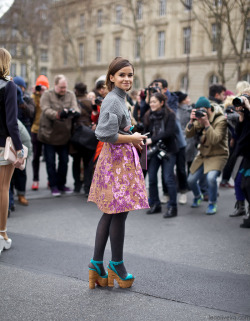 fashion-streetstyle:  On the streets….Miroslava