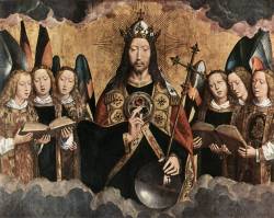 Artandopinion:  Christ Surrounded By Musician Angels 1480S Hans Memling 