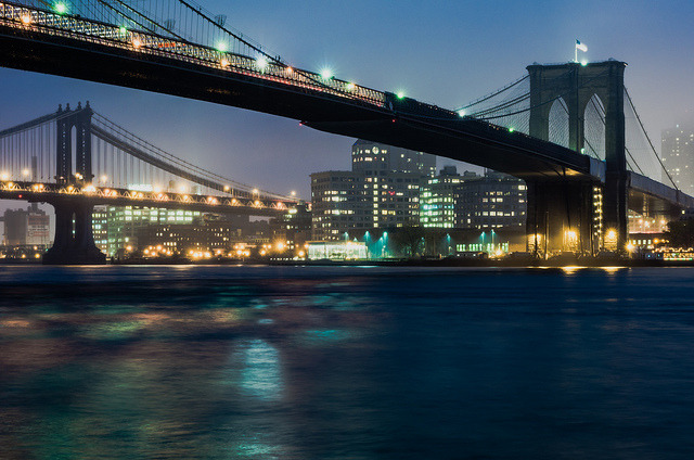 Two Bridges.
Sometimes, I truly believe that New York looks its best during inclement weather. Shot last November.