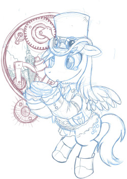 Sketch of Derpy. She can&rsquo;t enjoy her muffin.