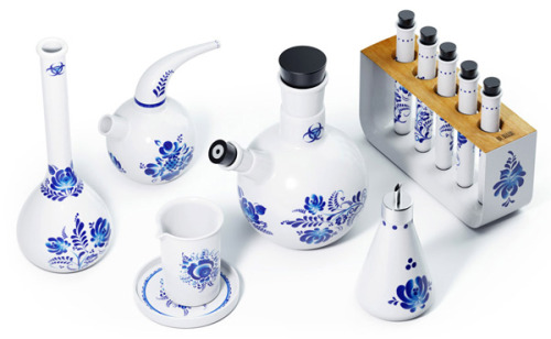 bootylicious-buggy:  ginandjack:  project-argus:  ianbrooks:  Tea Chemistry Set by Art Lebedev Adorned with a traditional Gzhel pattern, this porcelain chemistry set has been repurposed as a Russian tea set. The best kind of science is the type you can