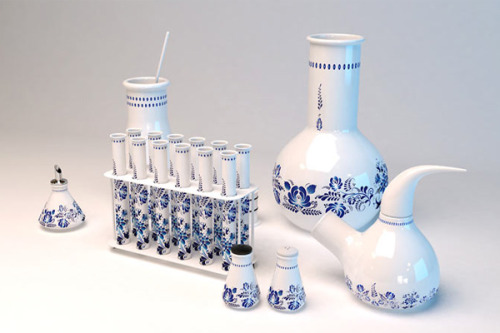 bootylicious-buggy:  ginandjack:  project-argus:  ianbrooks:  Tea Chemistry Set by Art Lebedev Adorned with a traditional Gzhel pattern, this porcelain chemistry set has been repurposed as a Russian tea set. The best kind of science is the type you can