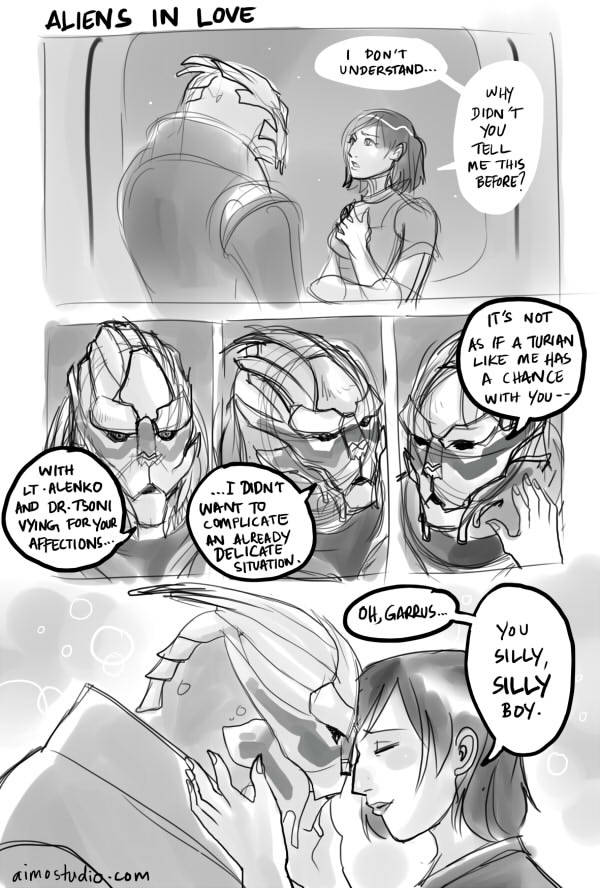 fulltinhelmet:  ME2 - Aliens in Love by *aimo 