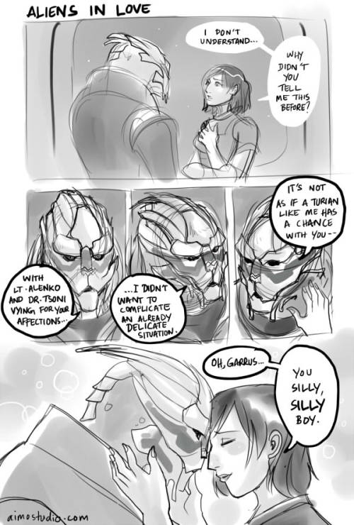 fulltinhelmet:  ME2 - Aliens in Love by *aimo 