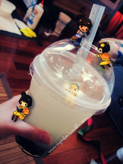 nyriikos:  Picked up a lychee soda boba on the way home after class today and looked who I picked up! I really love Tenzin and his kids haha! 