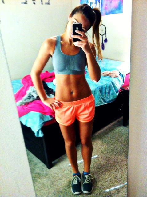 strawberriesandabs:  I bought these cute running shorts today from the new Old Navy