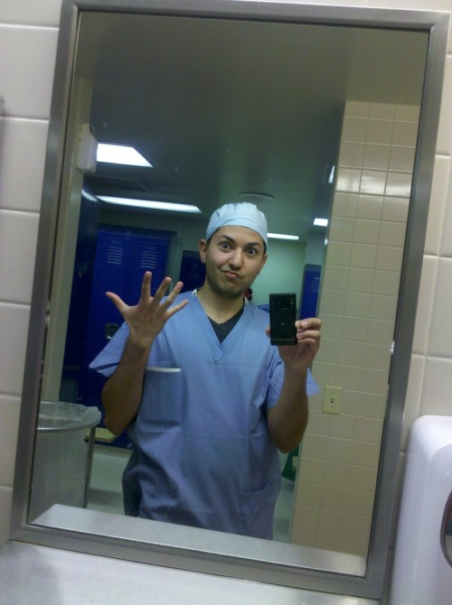 solis-radii:  Preppin for surgery! ;] Clearly it was an exciting day! 